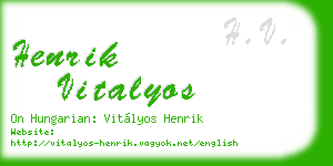 henrik vitalyos business card